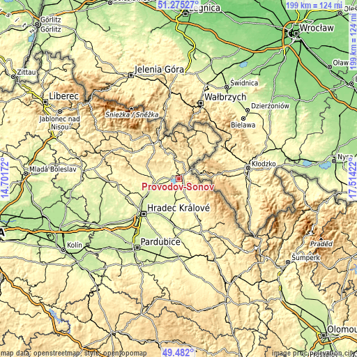 Topographic map of Provodov-Šonov