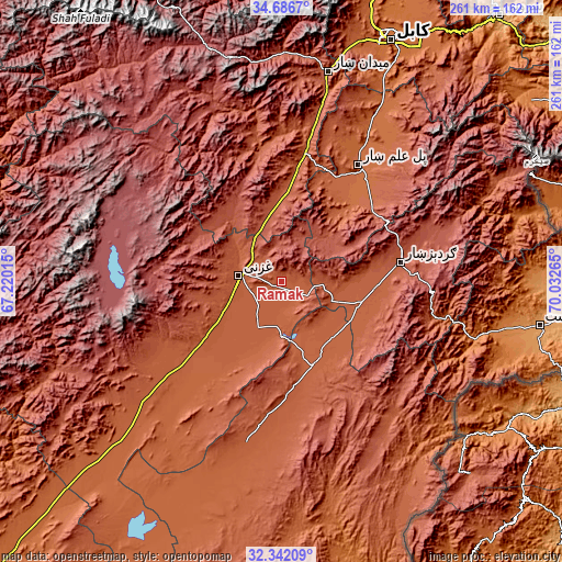 Topographic map of Rāmak
