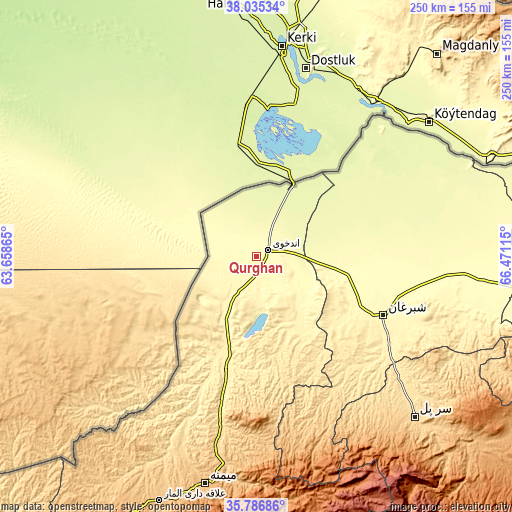 Topographic map of Qurghān