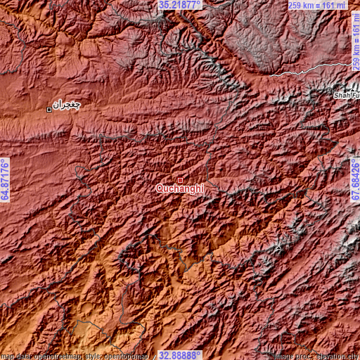 Topographic map of Quchanghī