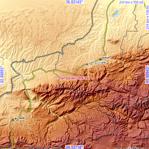 Topographic map of Sangalak-i-Kaisar