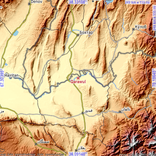 Topographic map of Qarāwul