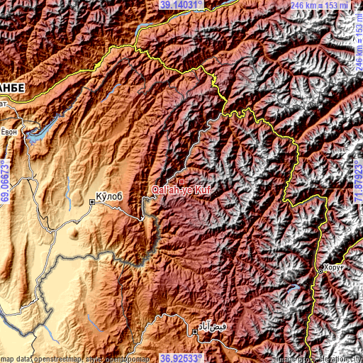 Topographic map of Qal‘ah-ye Kūf