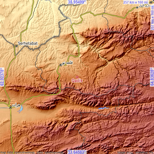 Topographic map of Qādis