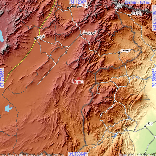 Topographic map of Urgun