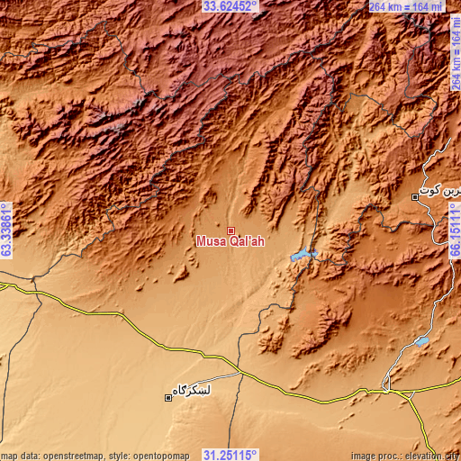 Topographic map of Mūsá Qal‘ah