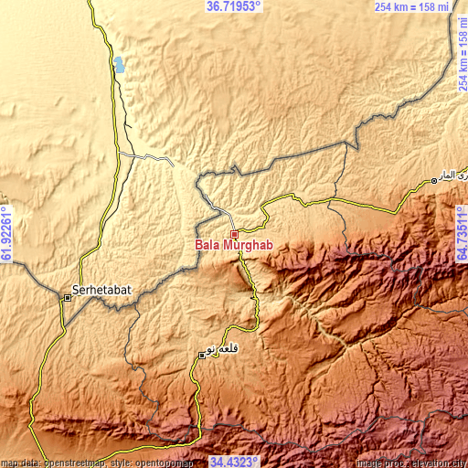 Topographic map of Bala Murghab