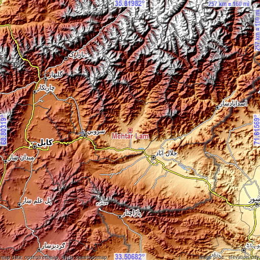 Topographic map of Mehtar Lām