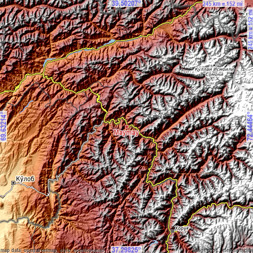Topographic map of Māymay