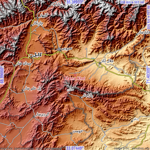 Topographic map of Māmā Khēl