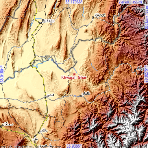 Topographic map of Khwājah Ghār