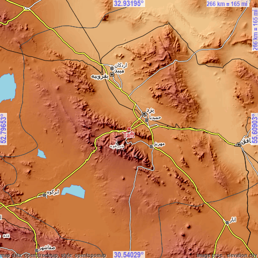 Topographic map of Taft