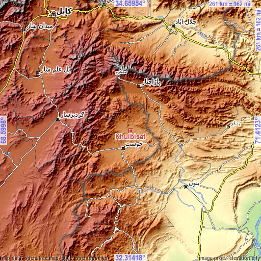Topographic map of Khulbisāt