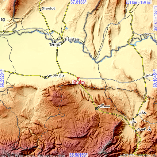 Topographic map of Khulm