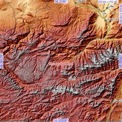Topographic map of Khudāydād Khēl