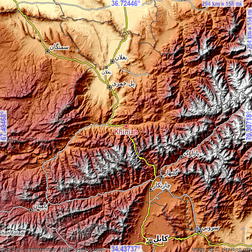 Topographic map of Khinjān