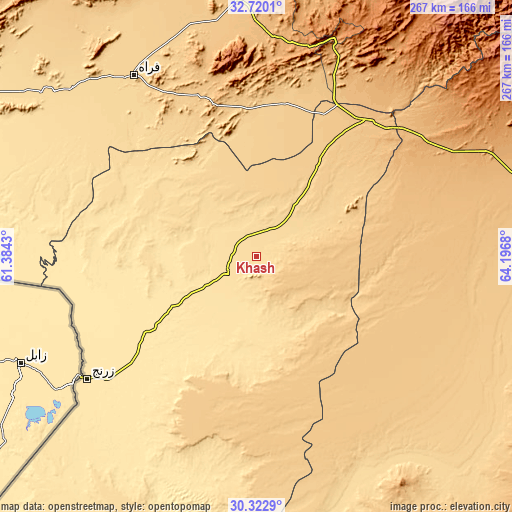 Topographic map of Khāsh