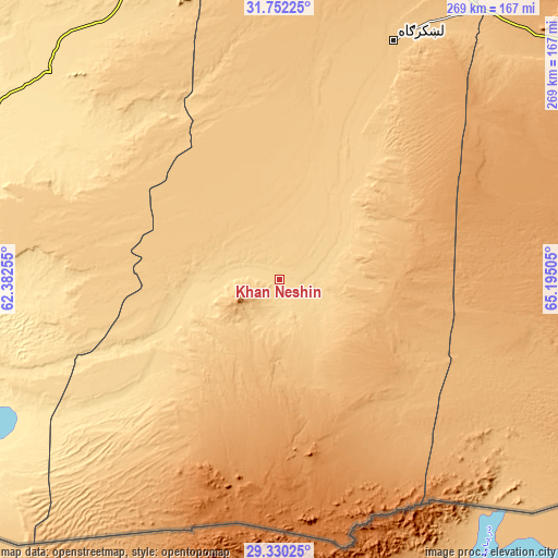 Topographic map of Khān Neshīn