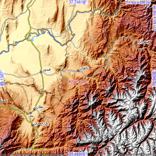 Topographic map of Khānaqāh