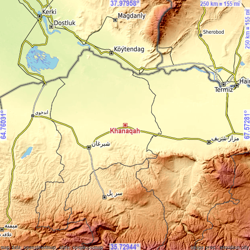 Topographic map of Khānaqāh