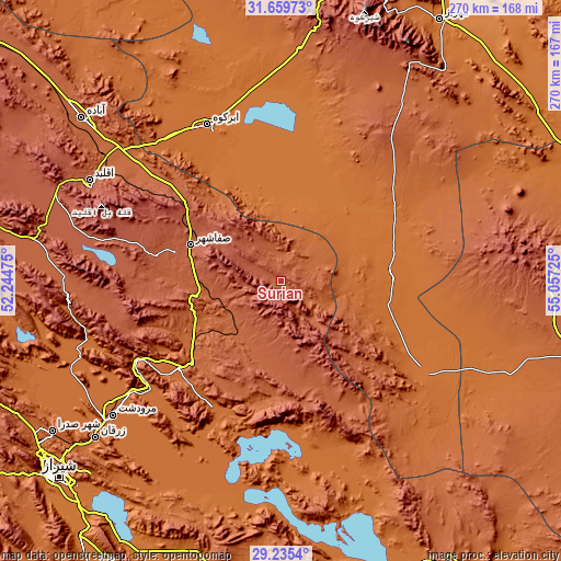 Topographic map of Sūrīān