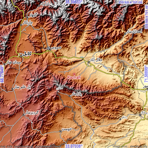 Topographic map of Kaz̲h̲ah