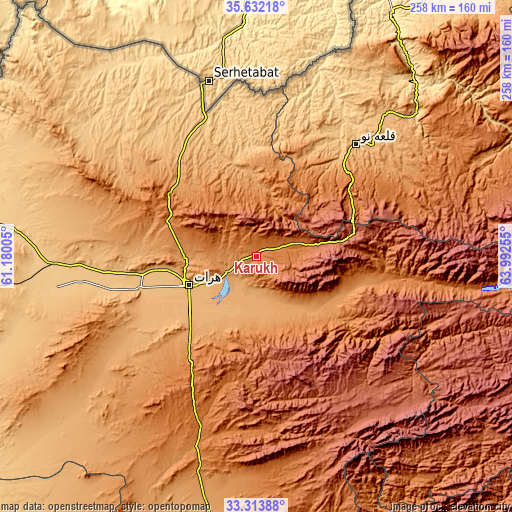 Topographic map of Karukh
