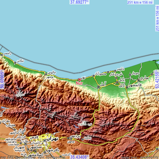 Topographic map of Nūr