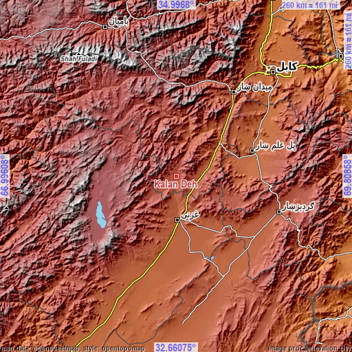 Topographic map of Kalān Deh