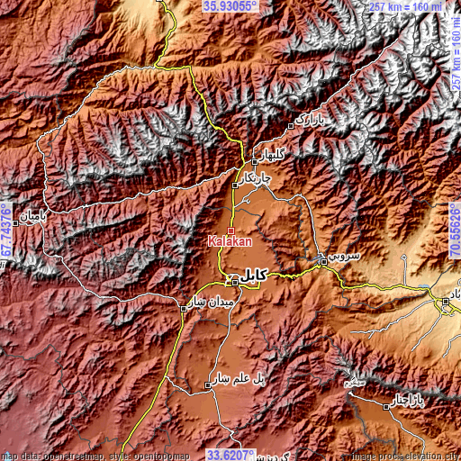 Topographic map of Kalakān