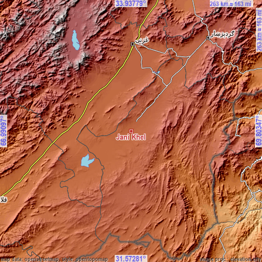 Topographic map of Jānī Khēl
