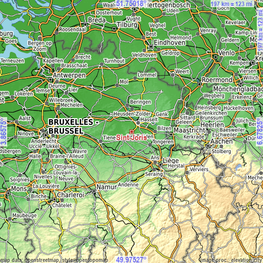 Topographic map of Sint-Joris