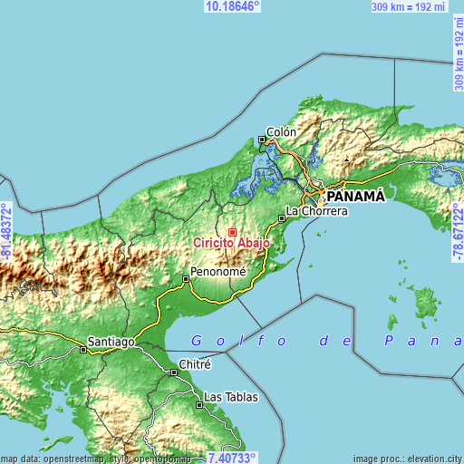 Topographic map of Ciricito Abajo