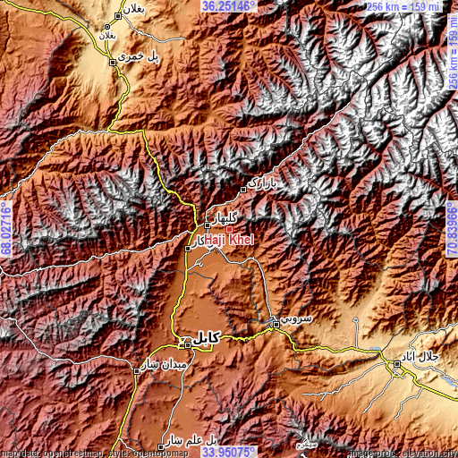 Topographic map of Ḩājī Khēl