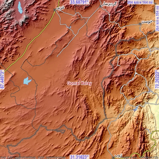 Topographic map of Gōmal Kêlay