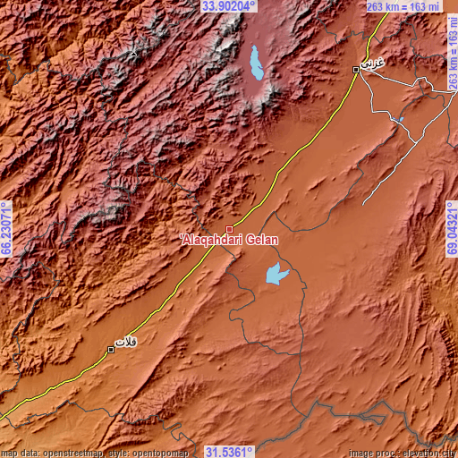 Topographic map of ‘Alāqahdārī Gēlān