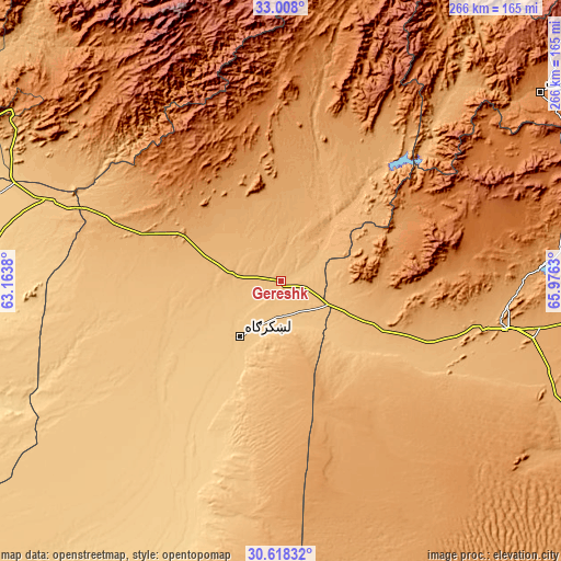 Topographic map of Gereshk