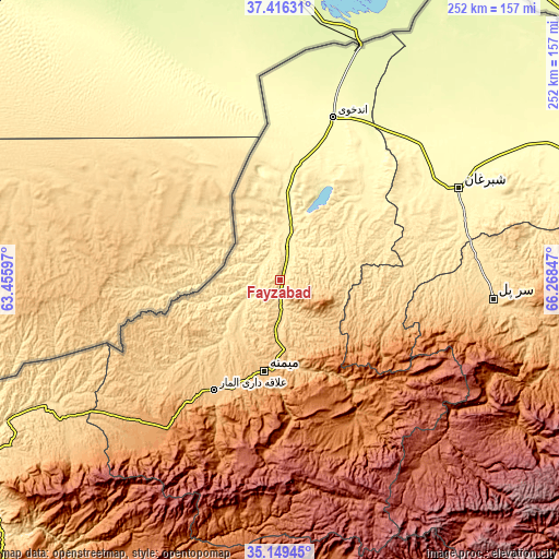 Topographic map of Fayẕābād