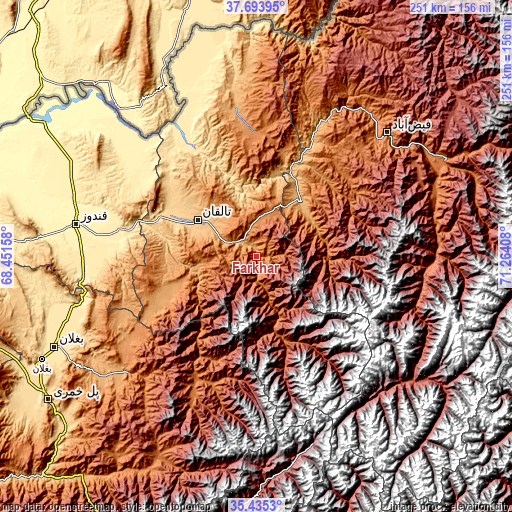 Topographic map of Farkhār