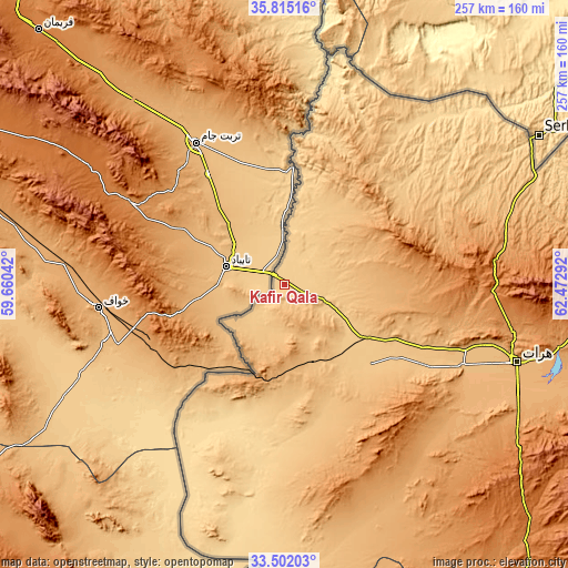 Topographic map of Kafir Qala