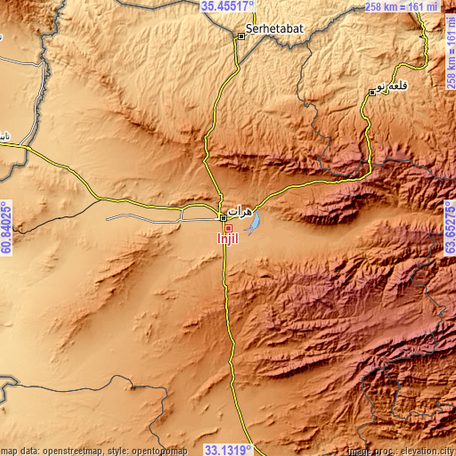 Topographic map of Injīl