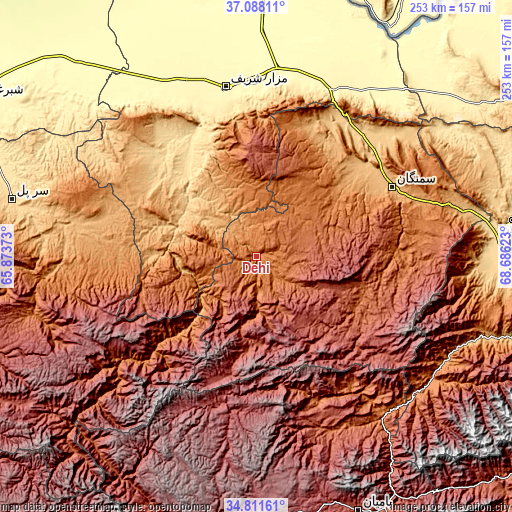 Topographic map of Dehī