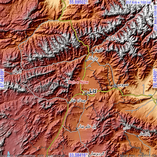 Topographic map of Deh-e Now