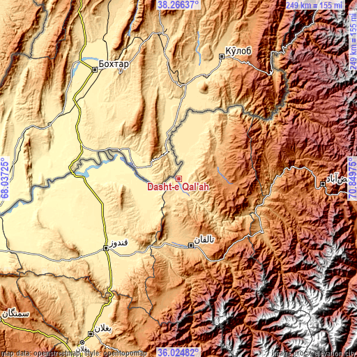 Topographic map of Dasht-e Qal‘ah