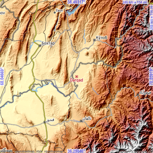 Topographic map of Darqad