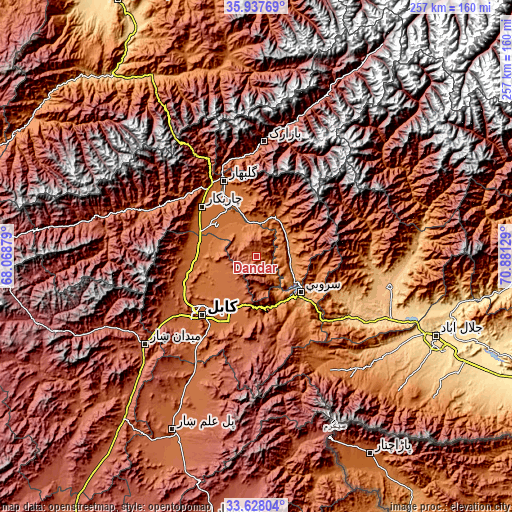 Topographic map of Ḏanḏar