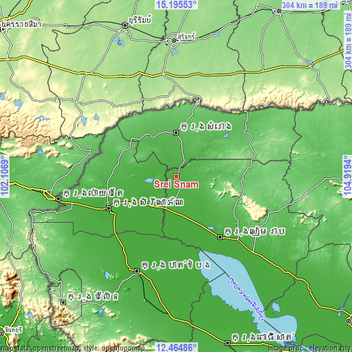 Topographic map of Srei Snam