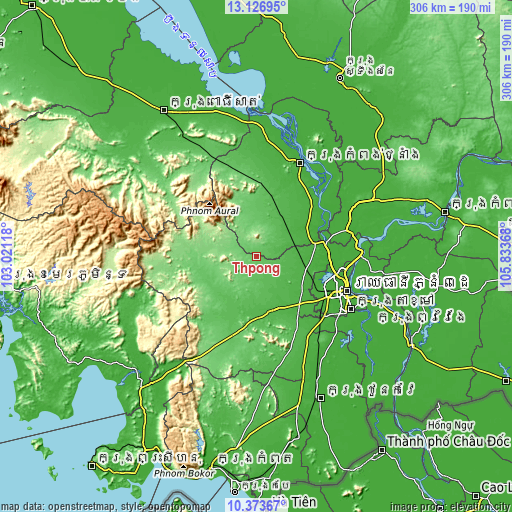 Topographic map of Thpong