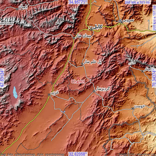 Topographic map of Charkh