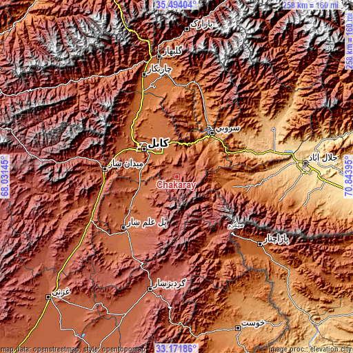 Topographic map of Chakaray